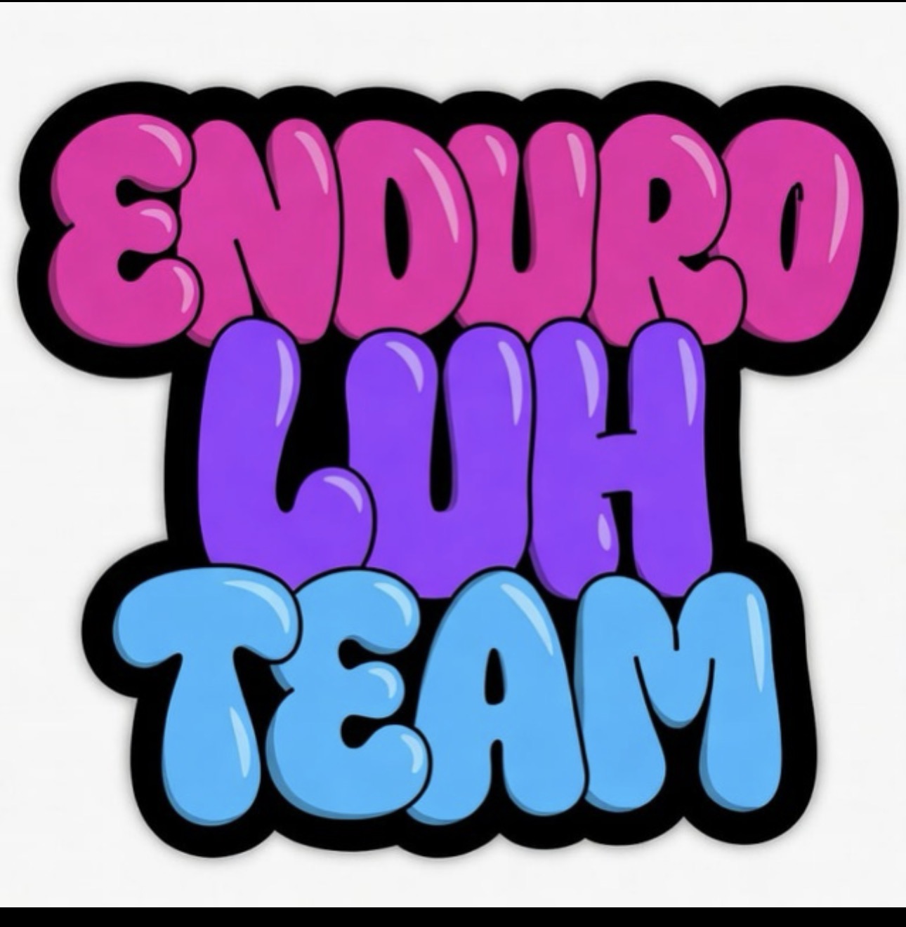 Логотип ENDURO LUH TEAM в розовом, фиолетовом и голубом цветах